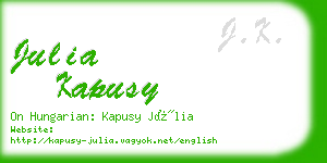 julia kapusy business card